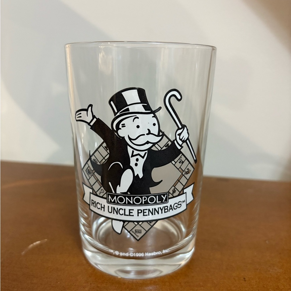 Vintage McDonald's Monopoly Rich Uncle Pennybags Drinkware Glass